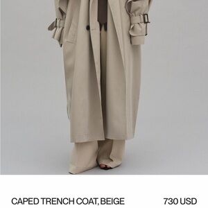 Source Unknown Beige Trench Coat with Buckle Accents